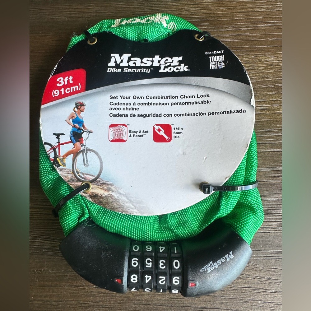 MASTER BIKE SECURITY CHAIN LOCK 4DIGIT PASSWORD ANTI THEFT DURABLE